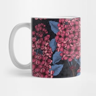 Red lilac on a dark background Mug